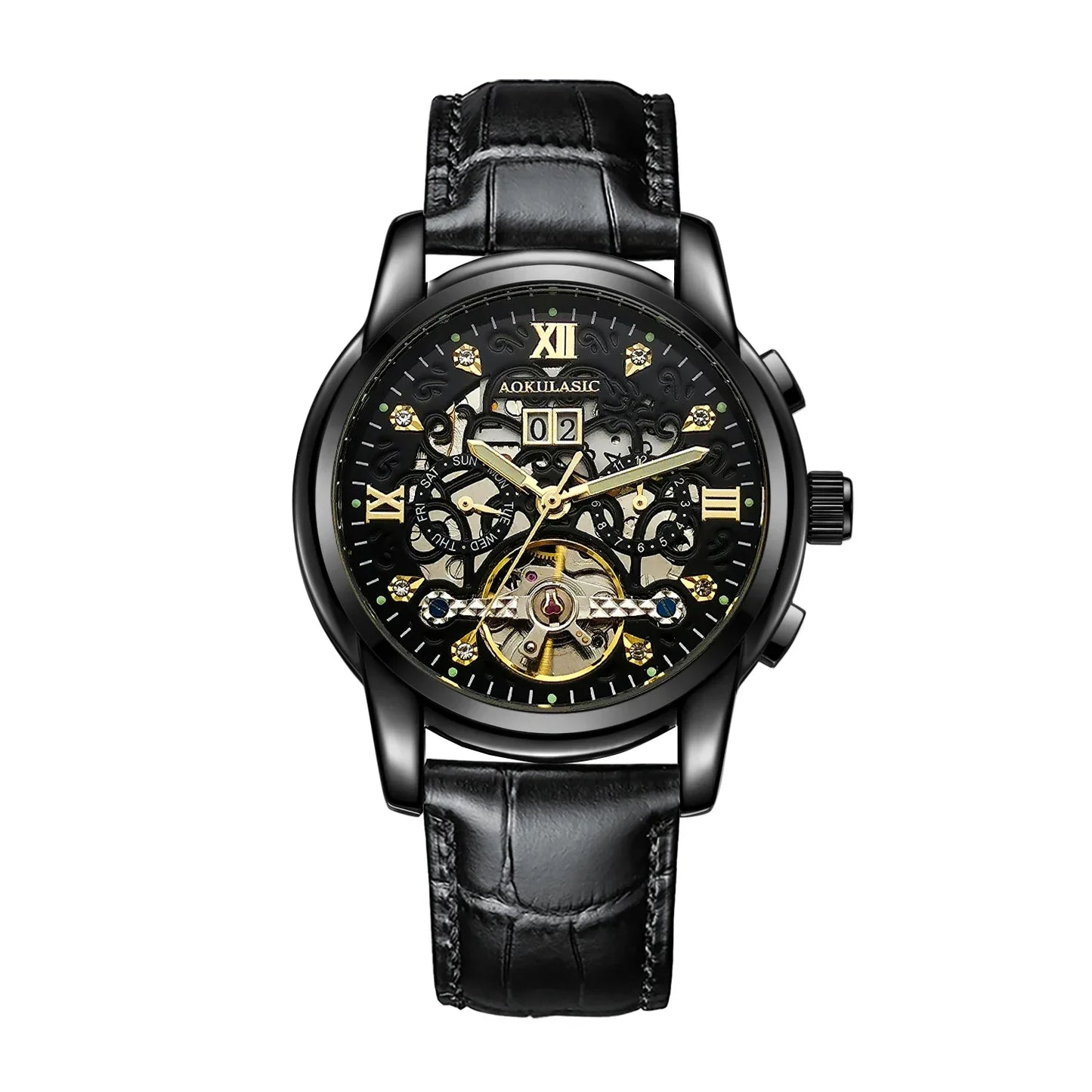 AOKULASIC Luxury Mechanical Wristwatches Mens Top Brand Fashion Waterproof Automatic Watch Man Tourbillon orologi meccanici uomo